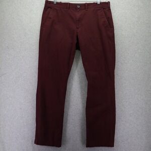 Express Pants Mens 36x32 Finn Slim Fit Chino Casual Stretch Flat Front Burgundy